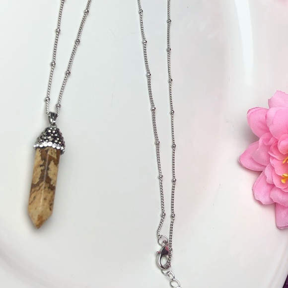 🍁Pendent 🍂JASPER Natural Brown Genuine Stone🍁 - Picture 2 of 6